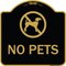 Signmission Designer Series Sign-No Pets, Black & Gold Heavy-Gauge Aluminum, 18" x 18", BG-1818-9813 A-DES-BG-1818-9813 - alternate 1